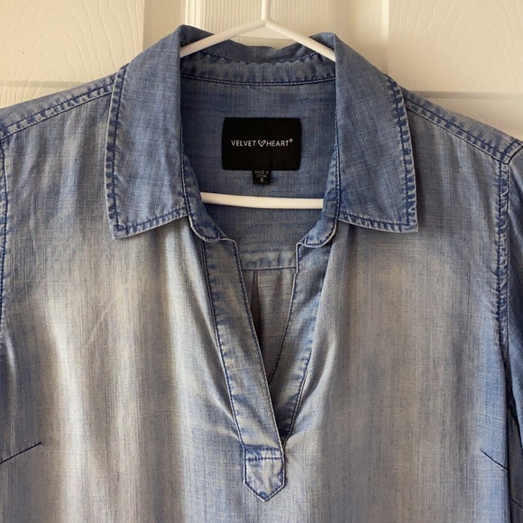 Velvet Heart Denim Tencel Tunic - size S - Picture 3 of 8